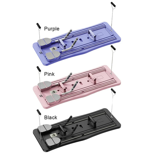 Pilates Board – Multifunctional with Counter, Kneeling Mat & Resistance Ropes (Front & Back)