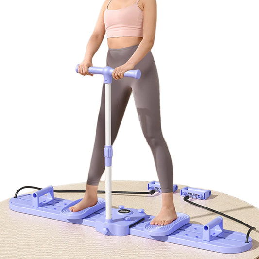 Pilates Ski Board – Pelvic & Hip Strengthener with Handle & Resistance Ropes