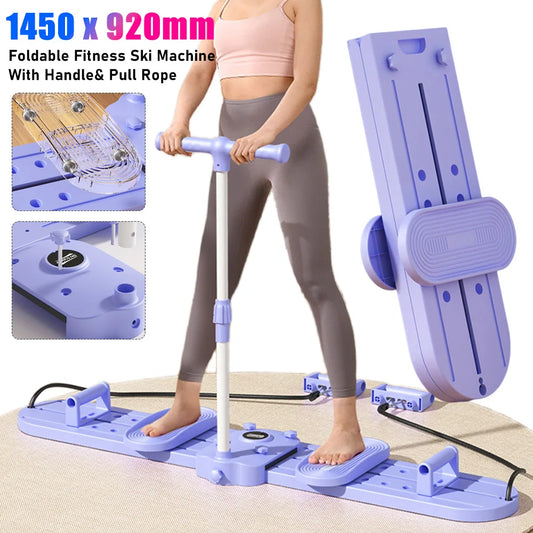 Pilates Ski Board – Pelvic & Hip Strengthener with Handle & Resistance Ropes