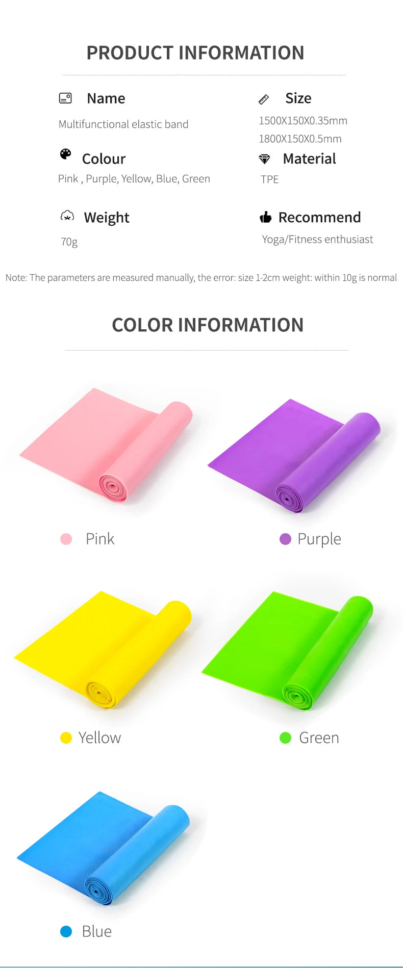 Yoga & Pilates Latex Elastic Resistance Band