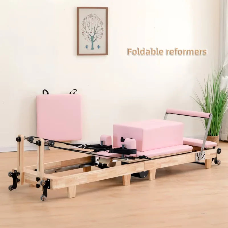 Pilates Reformer – Elite Foldable Reformer (Oak Frame)