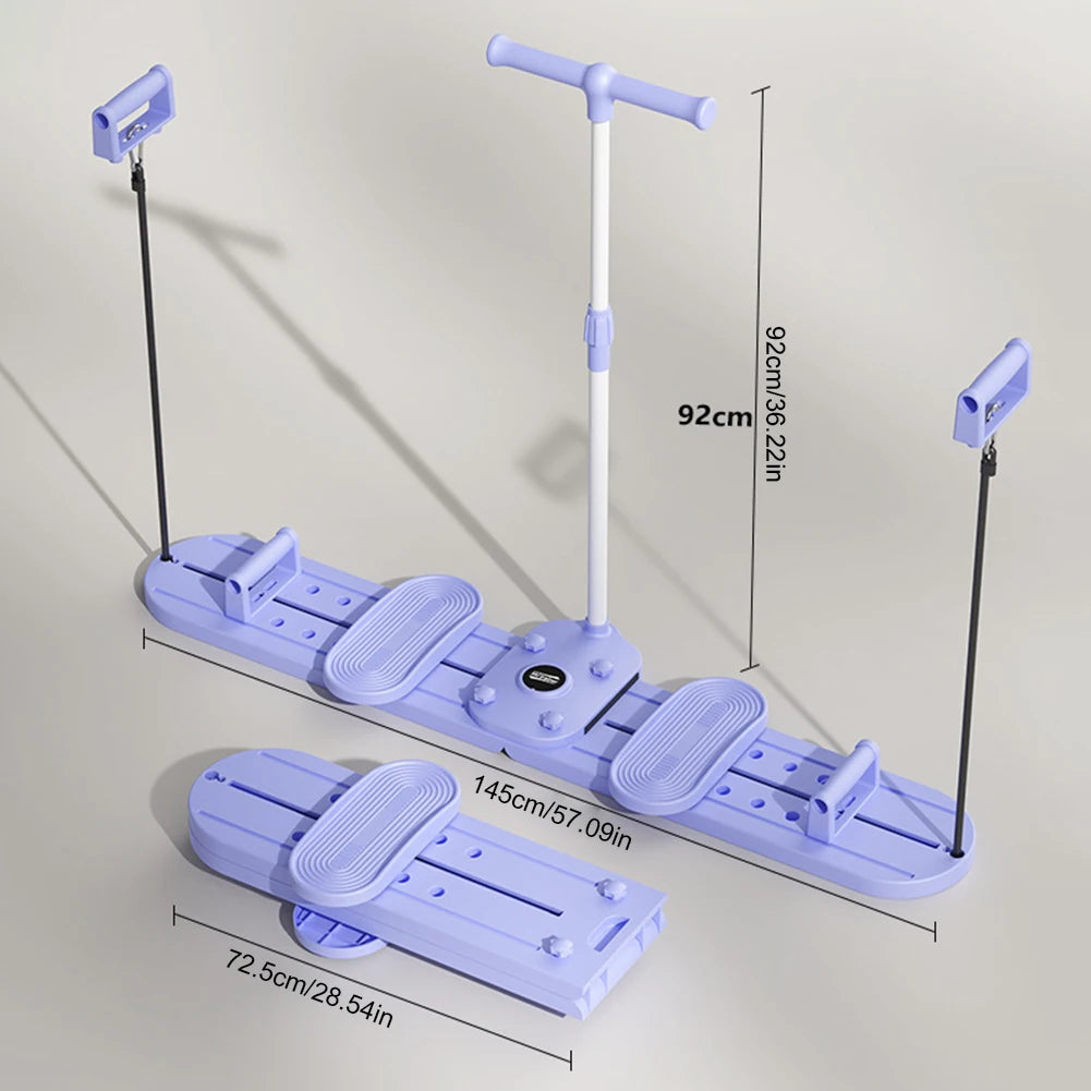 Pilates Ski Board – Pelvic & Hip Strengthener with Handle & Resistance Ropes