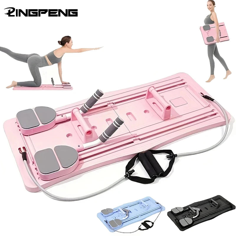 Pilates Board – Multifunctional with Counter, Kneeling Mat & Resistance Ropes (Front & Back)