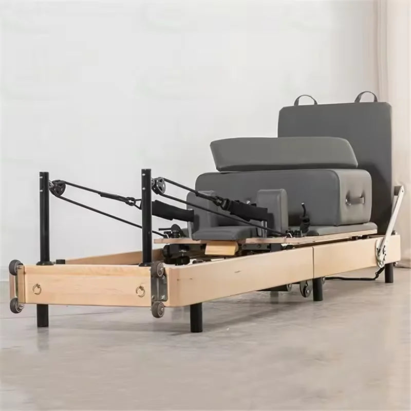 Pilates Reformer – Aluminum Reformer with Rebounder & 6-Level Resistance