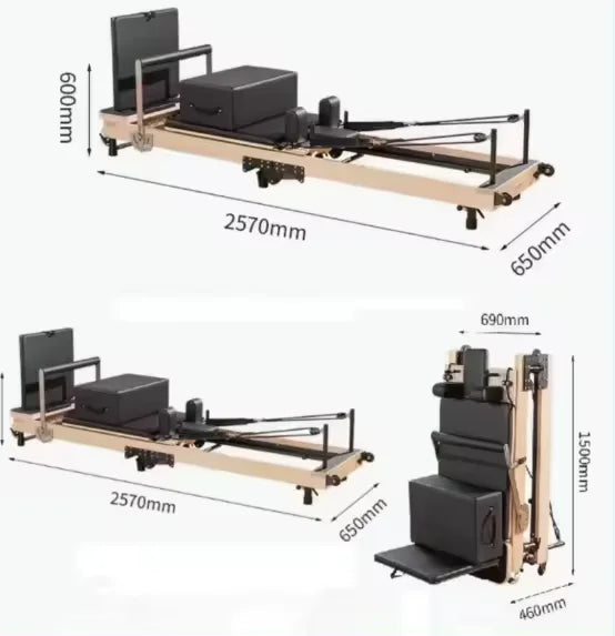 Pilates Reformer – Aluminum Reformer with Rebounder & 6-Level Resistance