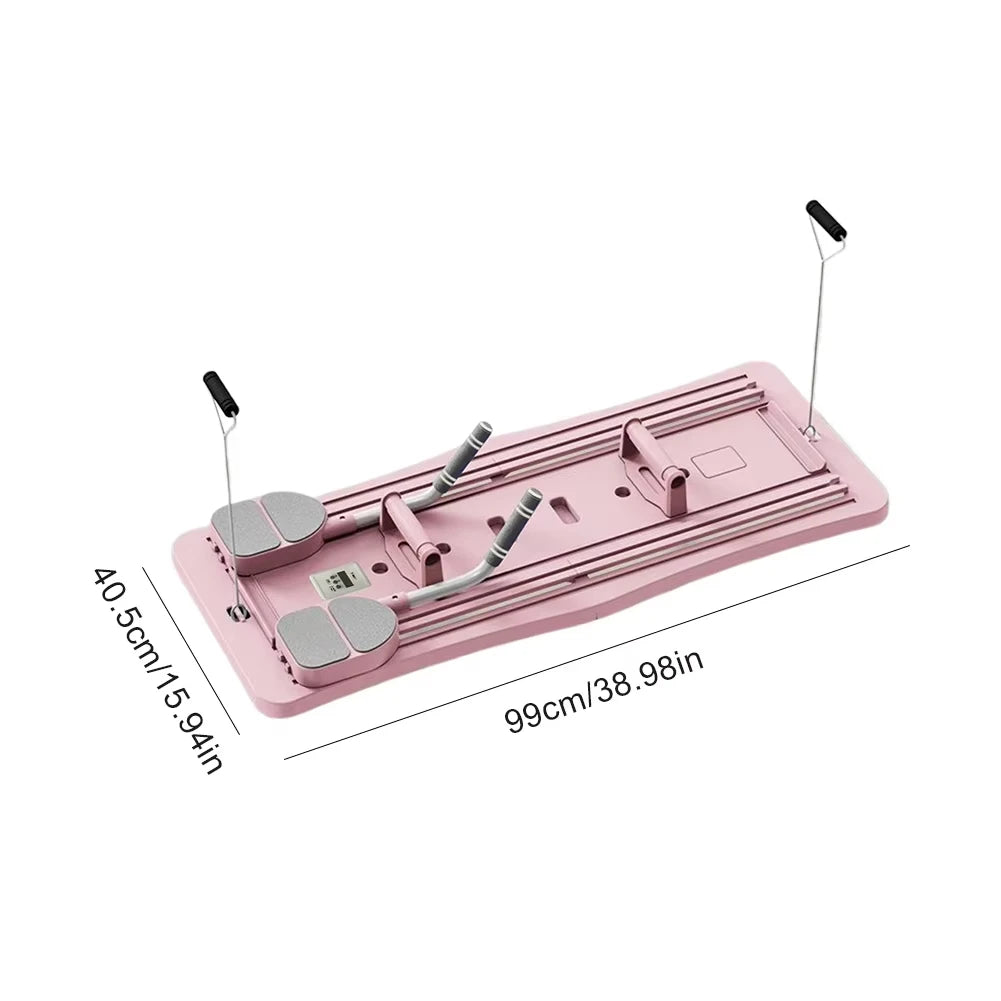 Pilates Board – Multifunctional with Counter, Kneeling Mat & Resistance Ropes (Front & Back)