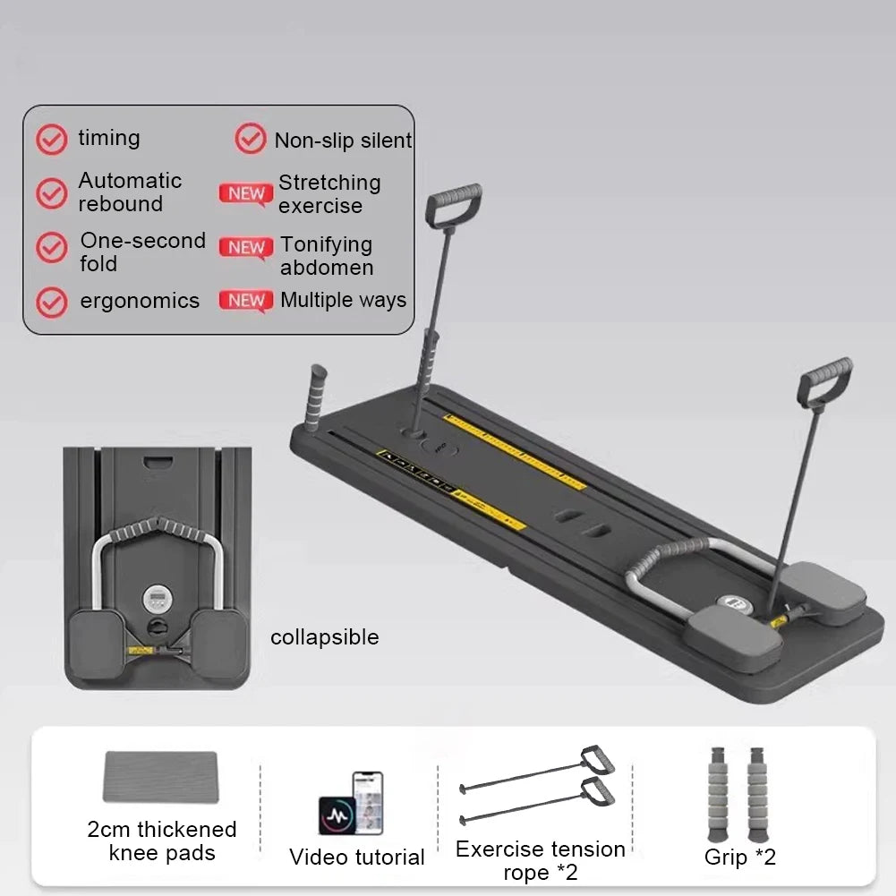 Pilates Board – Multifunctional Abdominal Board with Timer & Kneeling Pad