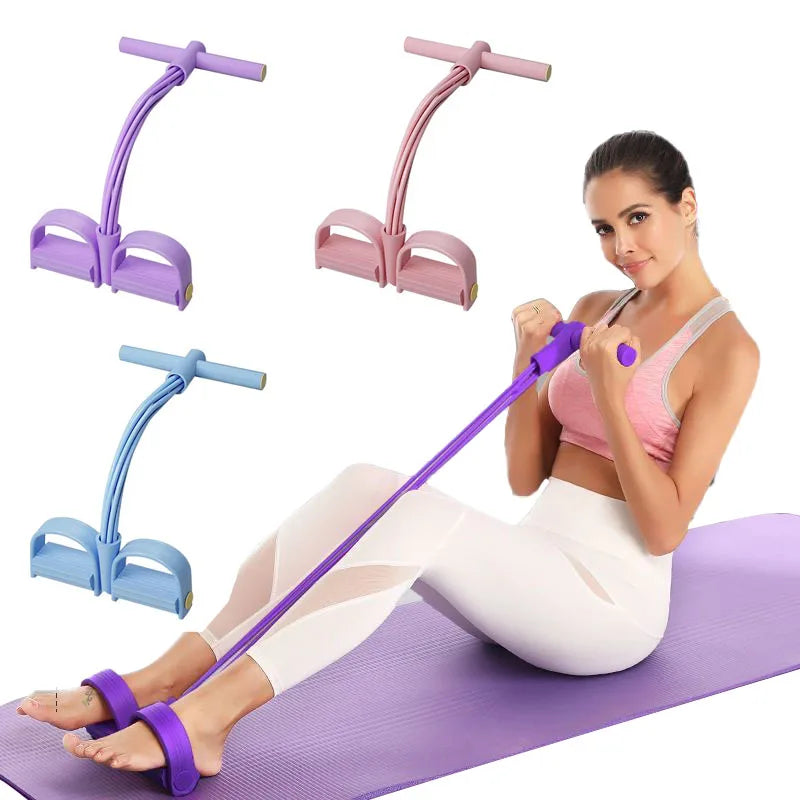 6-Tube Pedal Resistance Band – Multifunction Elastic Fitness Trainer